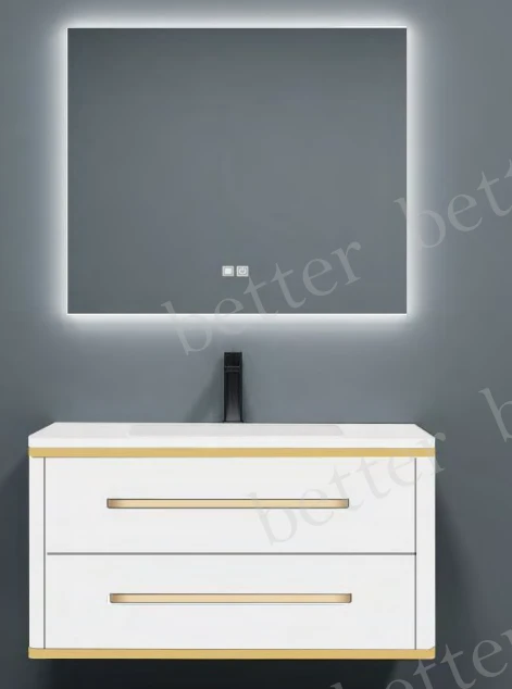 Vanitate cu baie din lemn plutitor